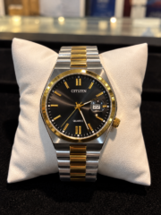 CITIZEN TSUYOSA SILVER GOLD -CHAIN AND BLACK DIAL
