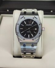 AP Royal Oak Stainless Steel Mens Watch (Silver – Black)