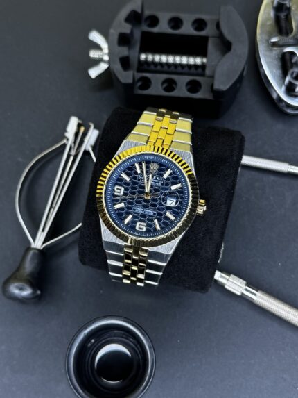 ROLEX FORMAL EDITION SILVER TWOTONE CHAIN AND BLUE DIAL