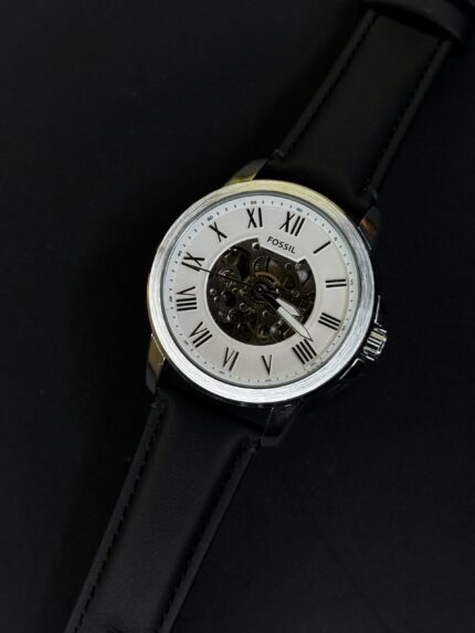 FOSSIL LEATHER BELT WHITE DIAL AUTOMATIC LUXURIOUS MEN’S WATCH.