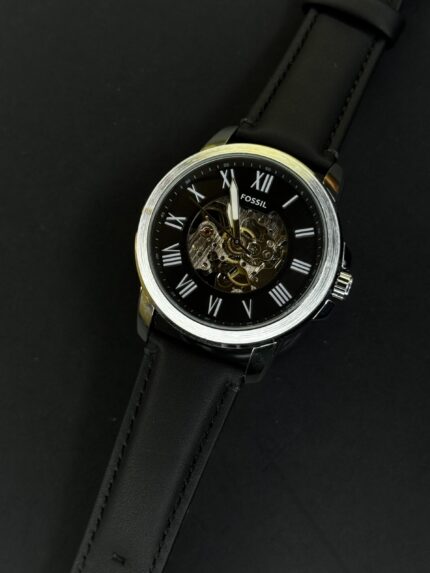 FOSSIL LEATHER BELT BLACK DIAL AUTOMATIC LUXURIOUS MEN’S WATCH.