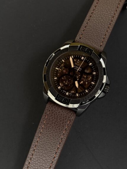 FOSSIL LEATHER BELT BROWN DIAL AUTOMATIC LUXURIOUS MEN’S WATCH.