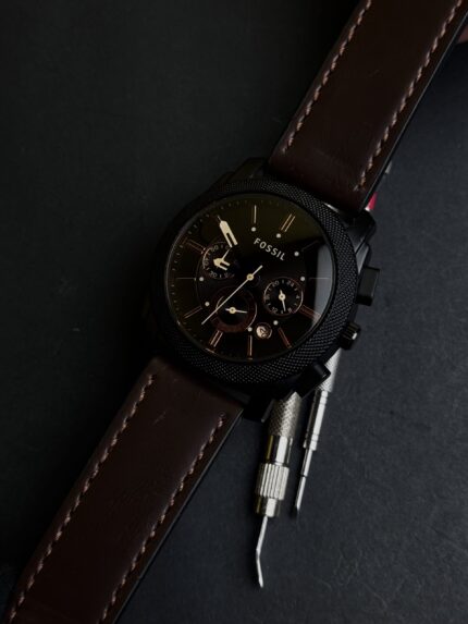 FOSSIL LEATHER BELT BROWN DIAL CHRONOGRAPH ACTIVE LUXURIOUS MEN’S WATCH.