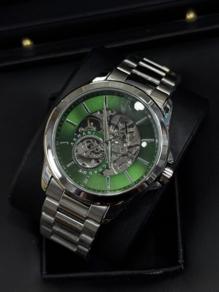 ARMANI EXCHANGE GREEN DIAL AUTOMATIC LUXURIOUS MEN’S WATCH.
