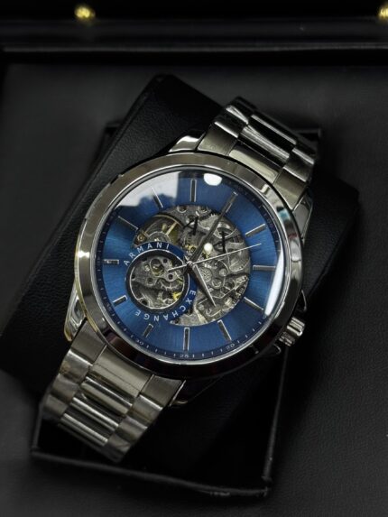 ARMANI EXCHANGE BLUE DIAL AUTOMATIC LUXURIOUS MEN’S WATCH.