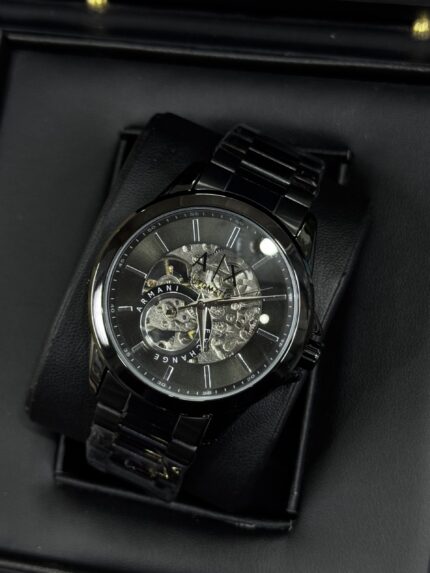 ARMANI EXCHANGE FULL BLACK AUTOMATIC LUXURIOUS MEN’S WATCH.