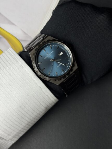 VACHERON CONSTANTIN QUARTZ WATCH FULL BLACK CHAIN & BLUE DIAL
