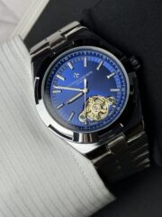 VACHERON CONSTANTIN AUTOMATIC WATCH – WHITE CHAIN WITH ROYAL BLUE DIAL 💙⌚ - Image 2