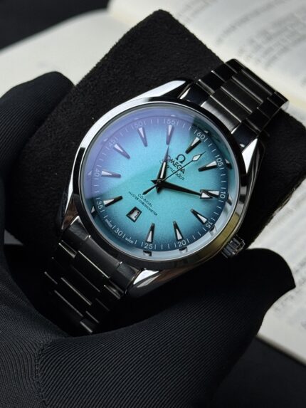 Omega Seamaster Aqua Blue Dial & Silver Stainless Steel