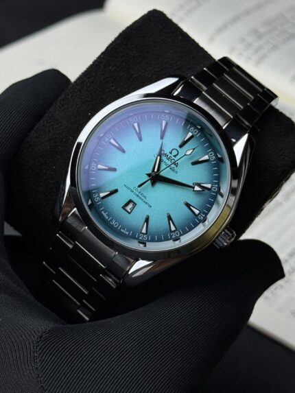 Omega Seamaster Aqua Blue Dial & Silver Stainless Steel
