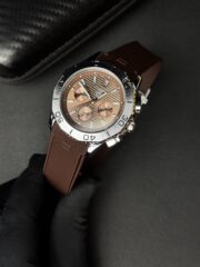 TAG Heuer Premium Chronograph Watch – Brown Dial | Brown Silicone Strap - Image 2