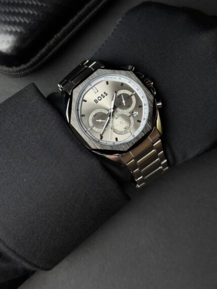 BOSS Premium Chronograph Watch – White Dial Stainless Steel