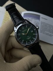 Seiko Automatic 20 BAR Leather Strap Watch – Green Dial | Black Leather Strap