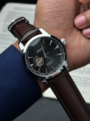 Seiko Presage Automatic Open Heart – Presage Automatic – Black Dial | Brown Leather Strap - Image 2