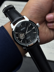 Seiko Presage Automatic Open Heart | Black Dial & Black Leather Strap - Image 2