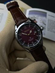Seiko Prospex Automatic 20 BAR – Burgundy Dial Brown Leather Strap