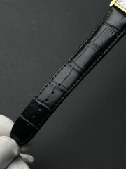 Cartier Tank Classic Leather Edition – White Dial with Black Crocodile Pattern Leather Strap & Gold-Tone Case - Image 6