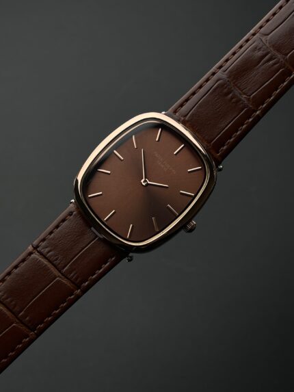 Patek Philippe Cushion Classic – Brown Sunburst Dial, Rose Gold Case & Brown Leather Strap