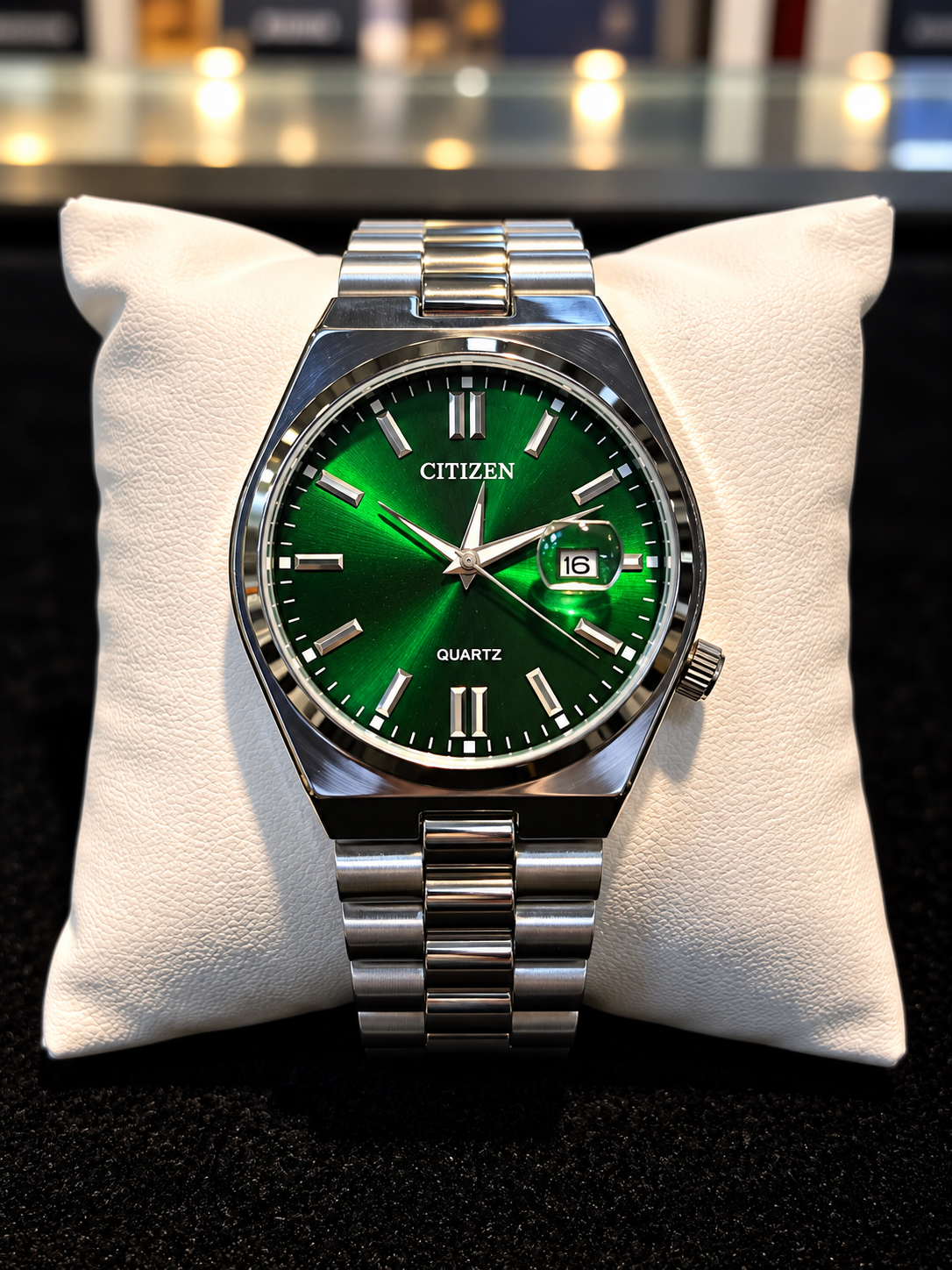 B1BCAEBF-1D58-4A59-A917-F840150ABF75 CITIZEN TSUYOSA SILVER AND Green - Image 1