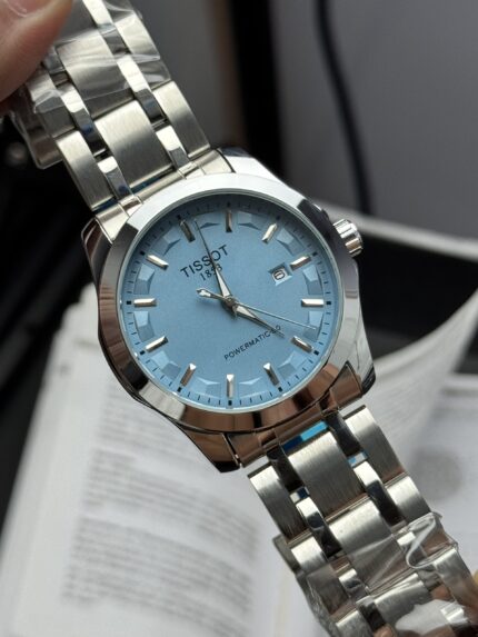 Tissot 1853 Powermatic 80 – Ice Blue Dial | Silver Stainless Steel Bracelet