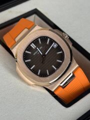 Patek Philippe Nautilus — Rose Gold × Orange Swiss Grade Premium Quality Watch - Image 2