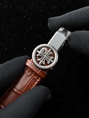 Patek Philippe Style Moonphase Chronograph – White Dial & Brown Leather Strap - Image 7