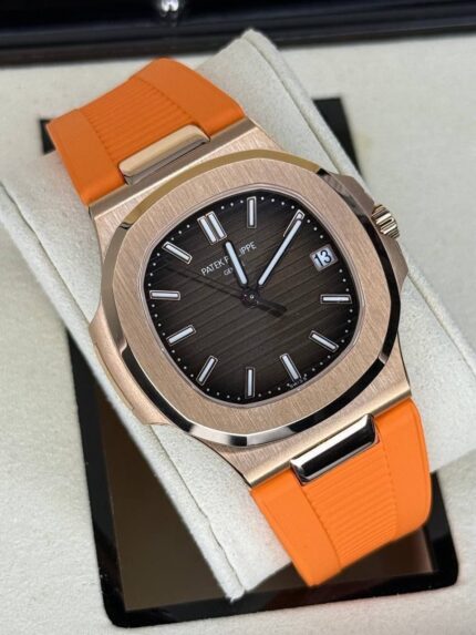 Patek Philippe Nautilus — Rose Gold × Orange Swiss Grade Premium Quality Watch